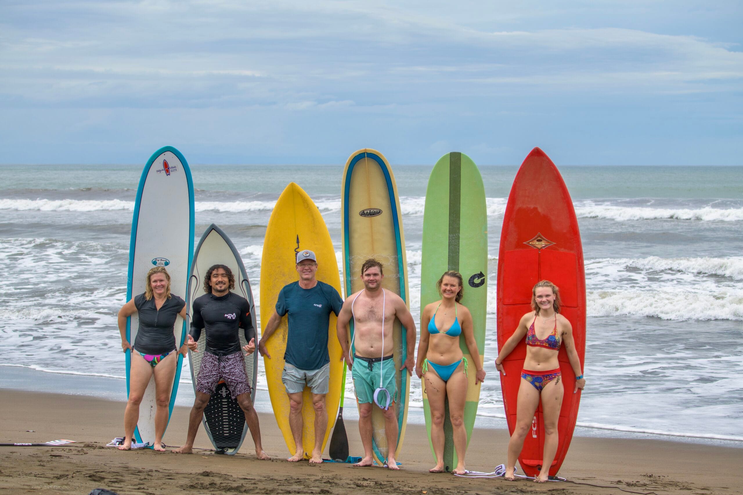Group surf lesson with family and friends