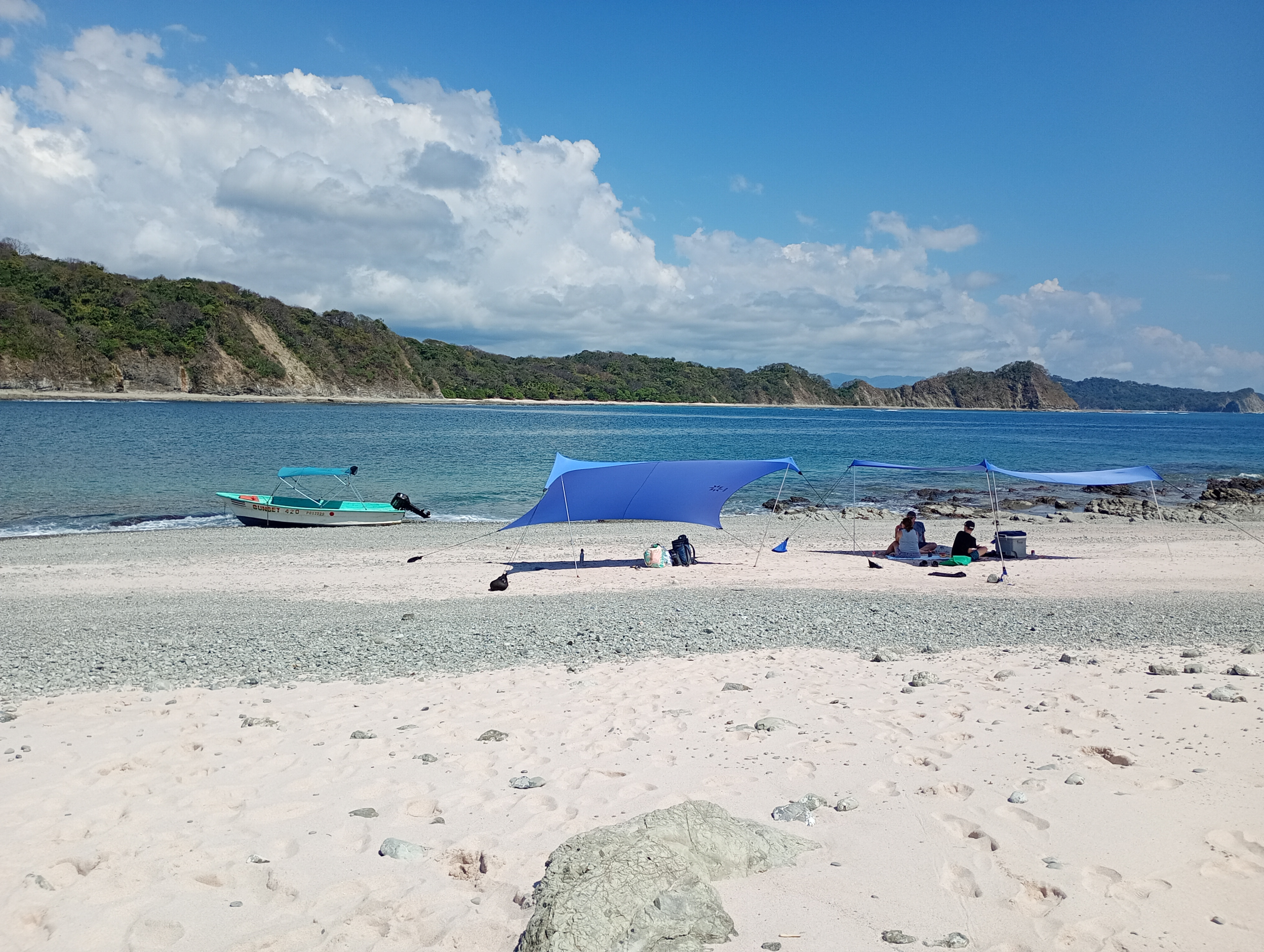 Pink Sand cove from the boat